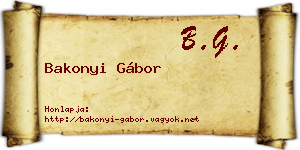 Bakonyi Gábor névjegykártya